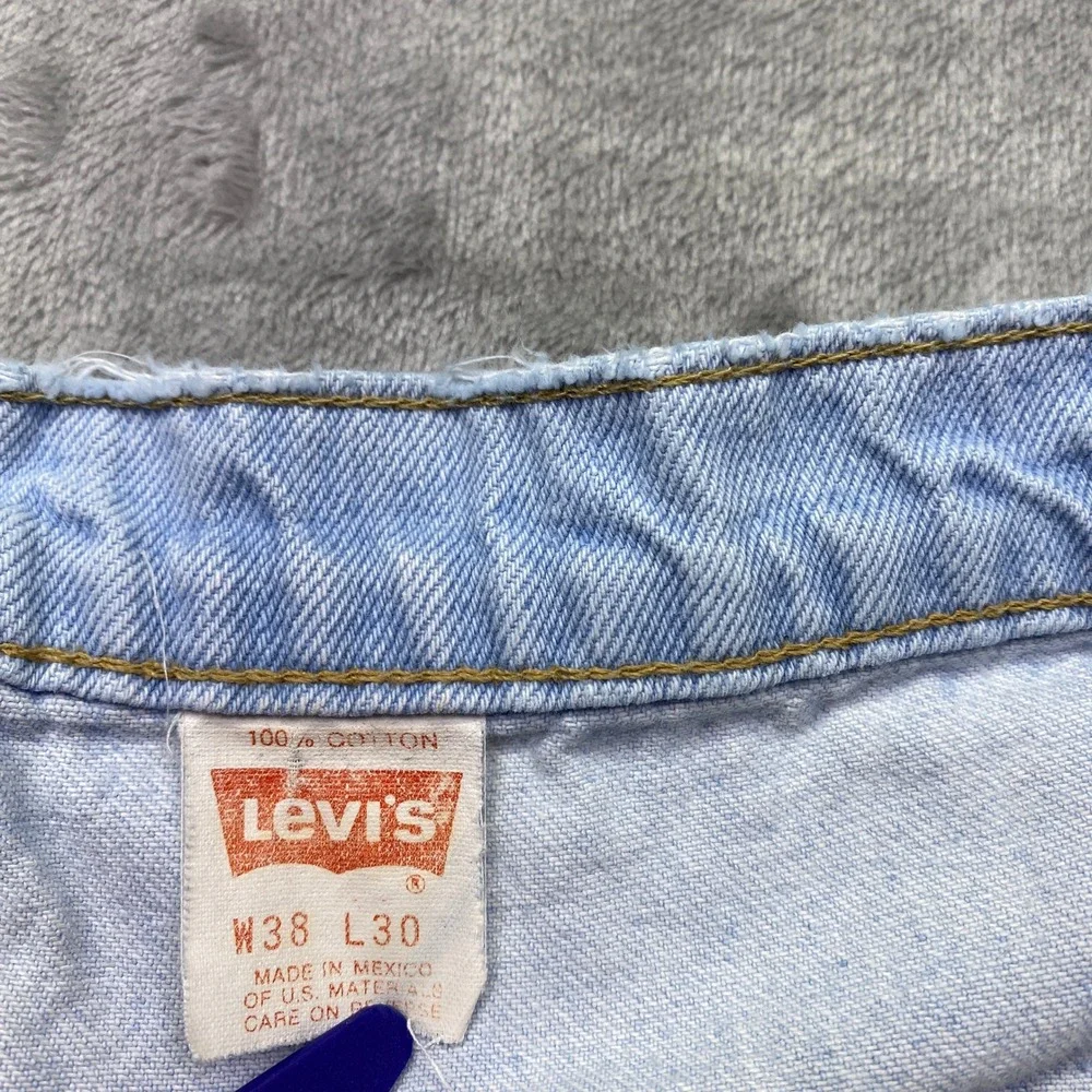 VTG Levi's For Men Light Wash Denim Jeans Western Grunge Sz 38‎ Fits 35